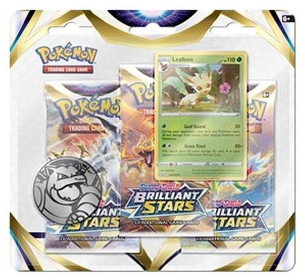 Pokemon Brilliant Stars: Leafeon 3-Pack Blister
