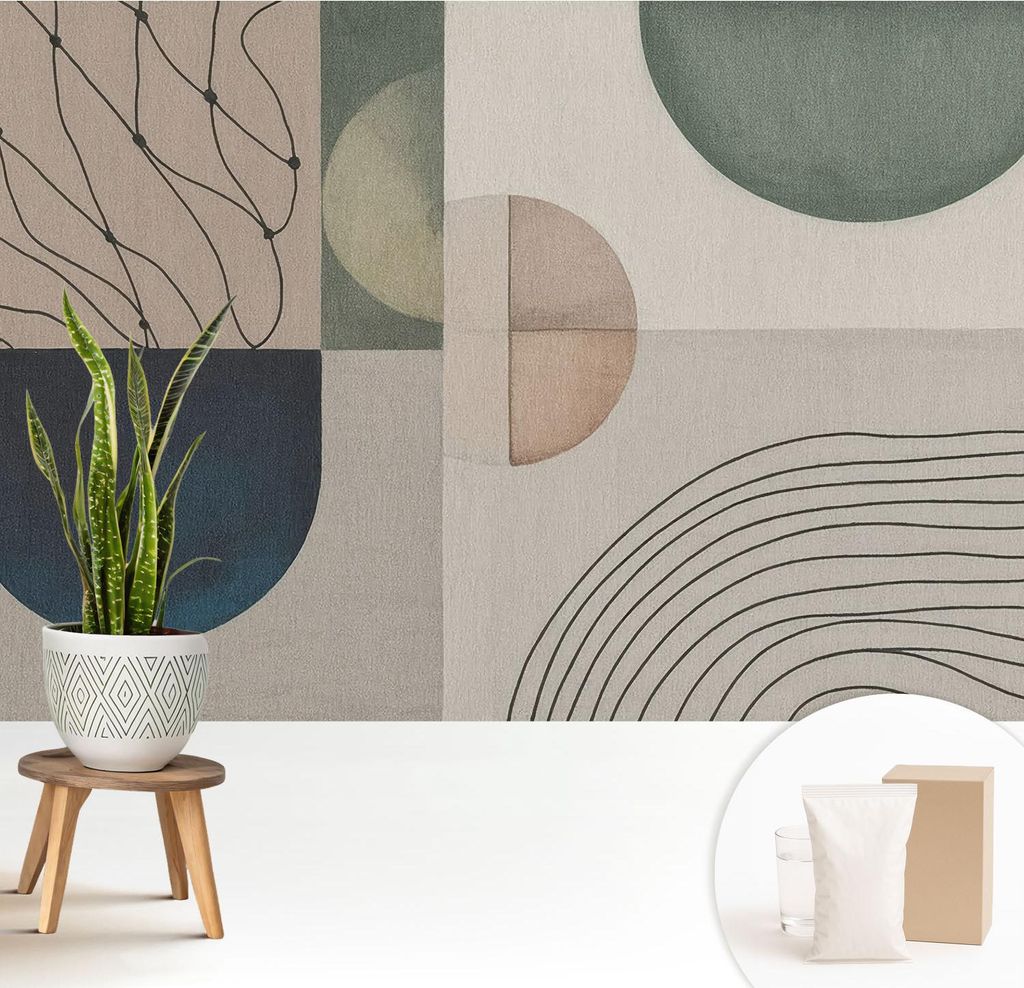 Fototapete - 208x146 cm - Tapete - Wandtapete - Wandbilder - Dekofolie - Tapete Folie - Wand - Dekoration - Wohnzimmer - Geometrische Formen