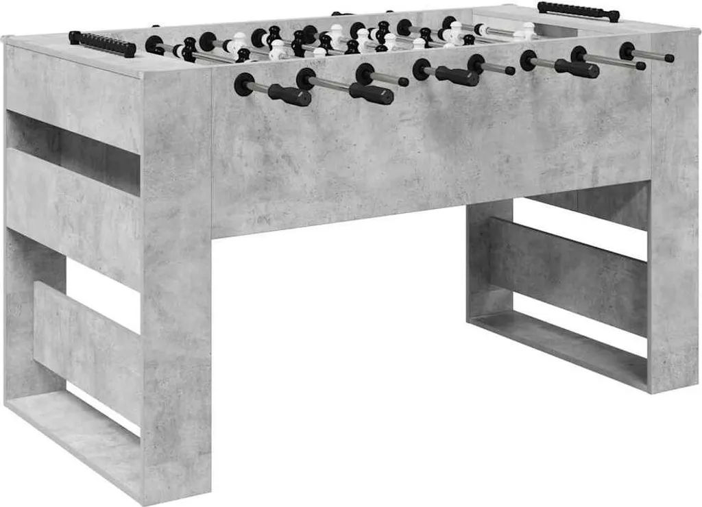 Baby-foot de Salon SYFAX 2 Pièces Gris Béton 146cm - Loisir en Famille