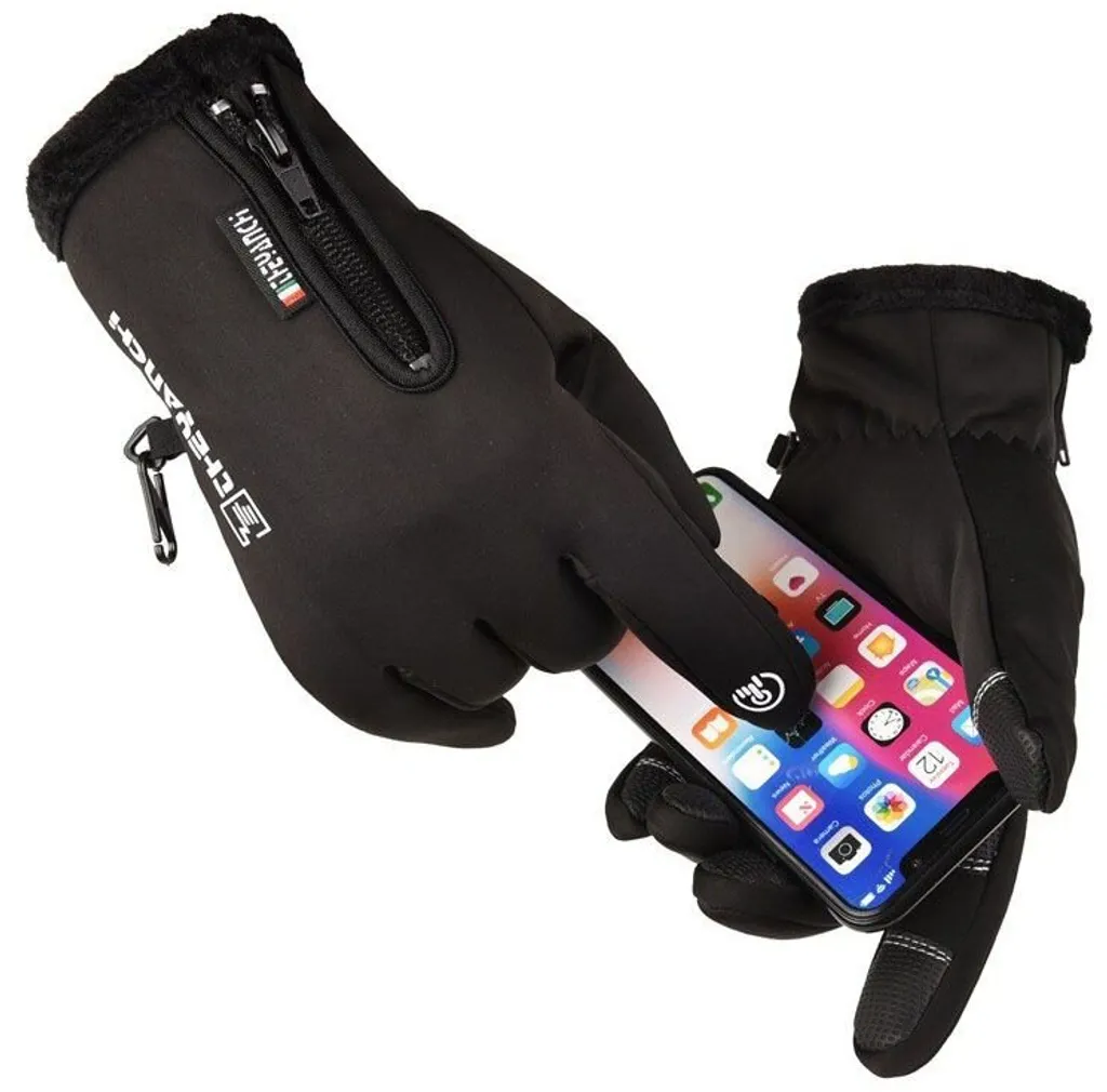 Guanti Sportivi Screen Touch Nero Taglia M | Antivento e Antiscivolo - 2