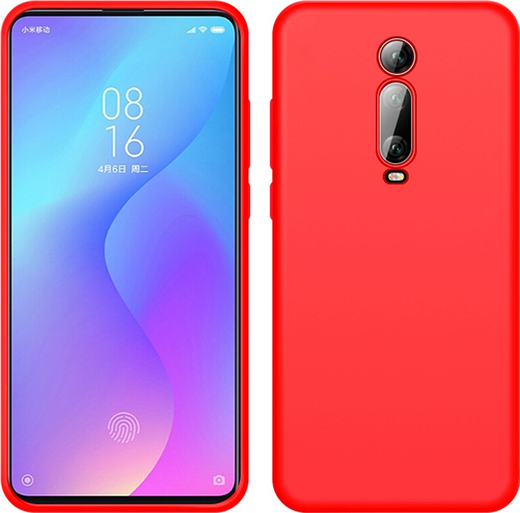 Xiaomi Mi 9T Hülle, LaimTop Slim Flüssig Silikon Soft Gel Gummi Stoßfest Kratzfest Schutzhülle für Xiaomi Mi 9T Rot
