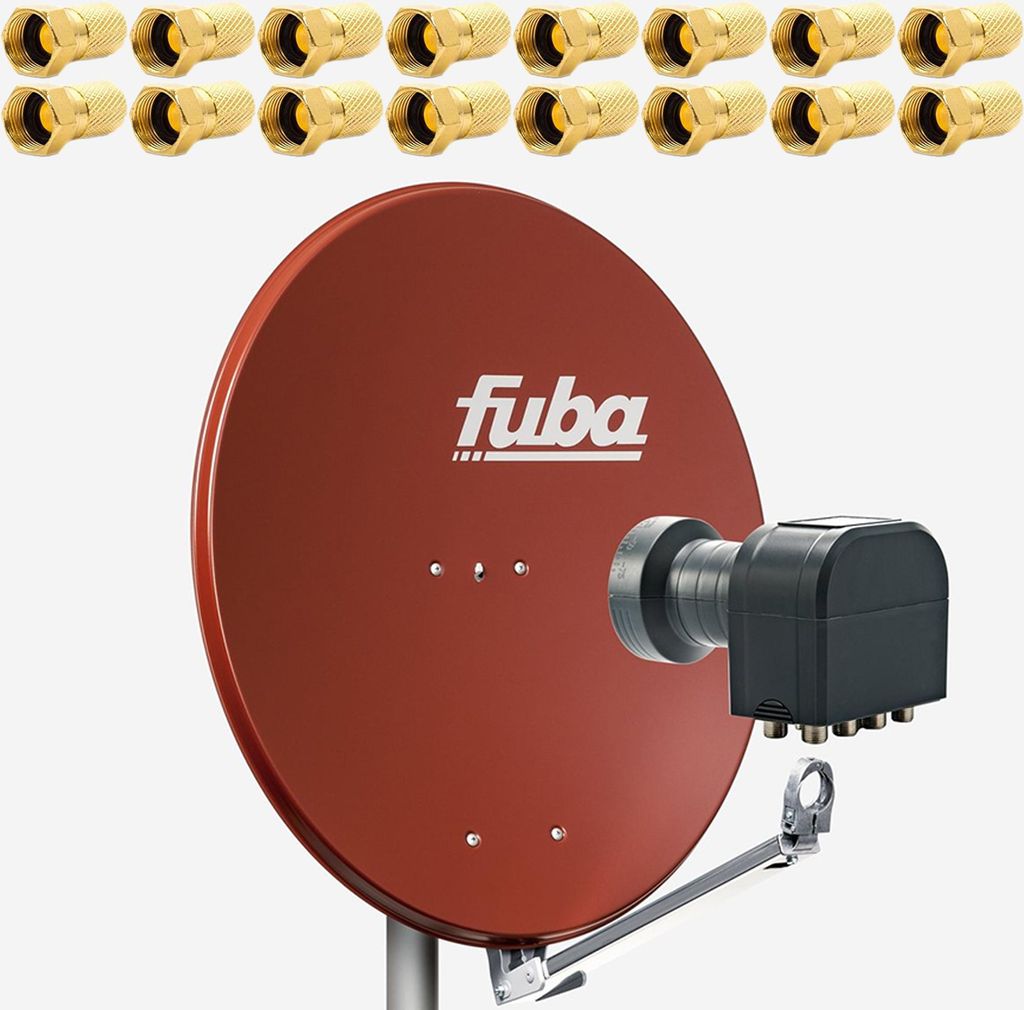 Premium X Set Fuba DAL 800 R Sat Antenne Octo LNB DEK 818 8 Teilnehmer 16x F-Stecker