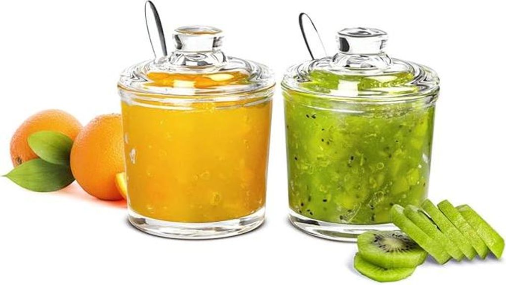 2-tlg. Marmeladendosen Set Parmesandosen Gewürzdosen Honigtopf Marmeladentopf