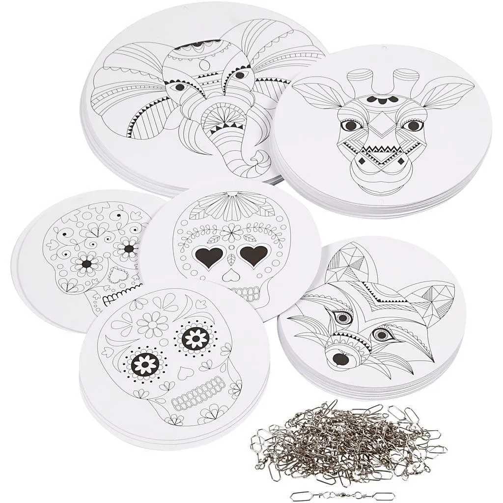 Mobile décoratif pour plafond, animaux et crânes blancs, 20 kits complets