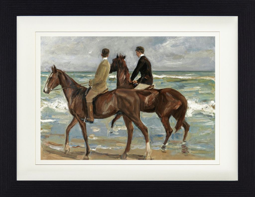 Max Liebermann Gerahmtes Bild Mit Edlem Passepartout | Wand-Bilder | Im Bilderrahmen - Zwei Reiter Am Strande, 1901 (30 x 40 cm)