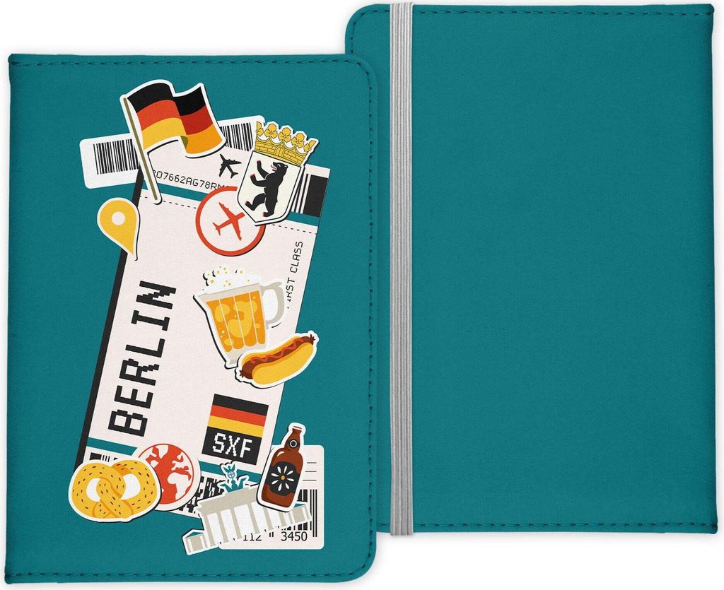 22Feels Berlin Souvenir Reisepasshülle Organizer Reisen Gadgets Deutschland Haupstadt Europa Urlaub Kunst-Leder Etui Cover Frauen Männer Kinder