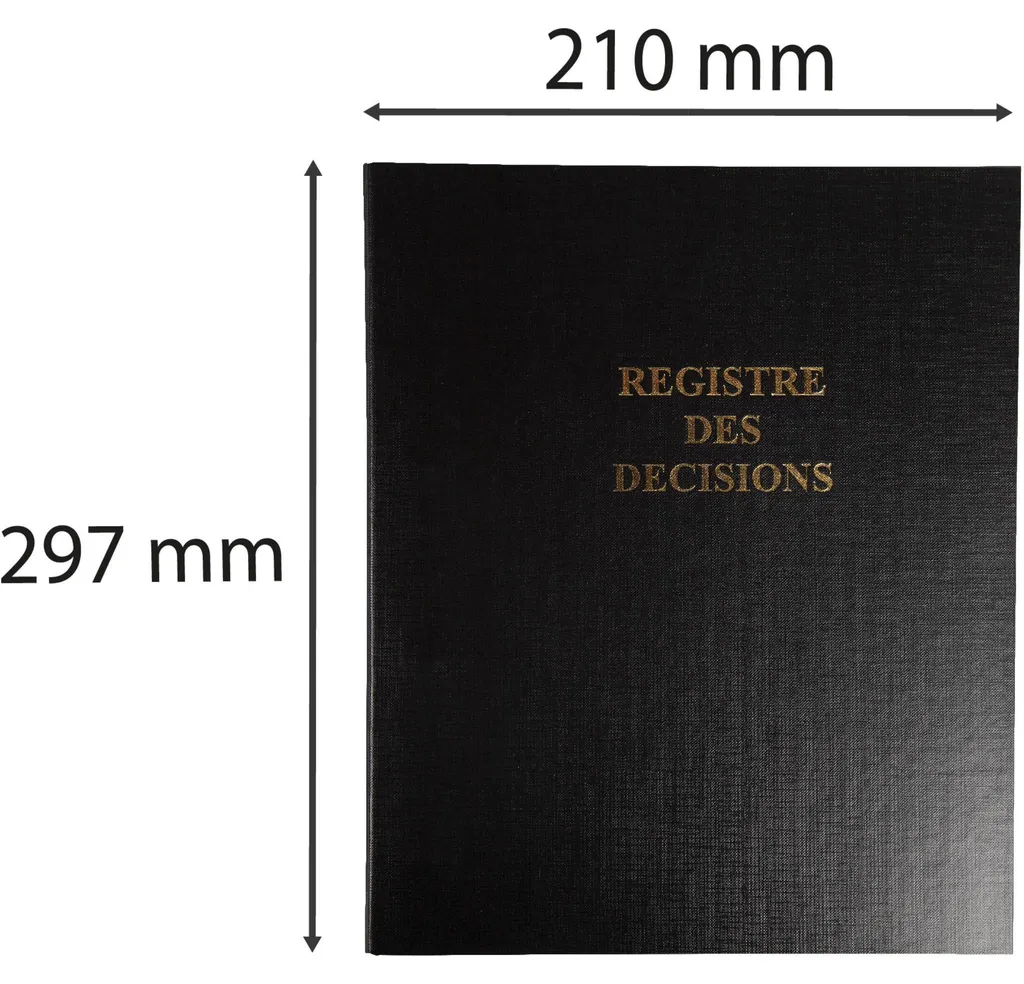 Registre des décisions officiel Le Dauphin 320x260 mm 100 pages Noir