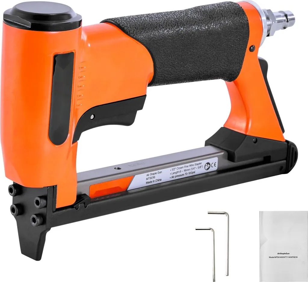 Cucitrice pneumatica / cucitrice per tappezzeria - Cucitrice serie 80 - Per punti metallici fini - Lunghezza 6-16 mm - 12,8 mm - Caricatore 150 punti - Per tappezzeria e lavorazione del legno