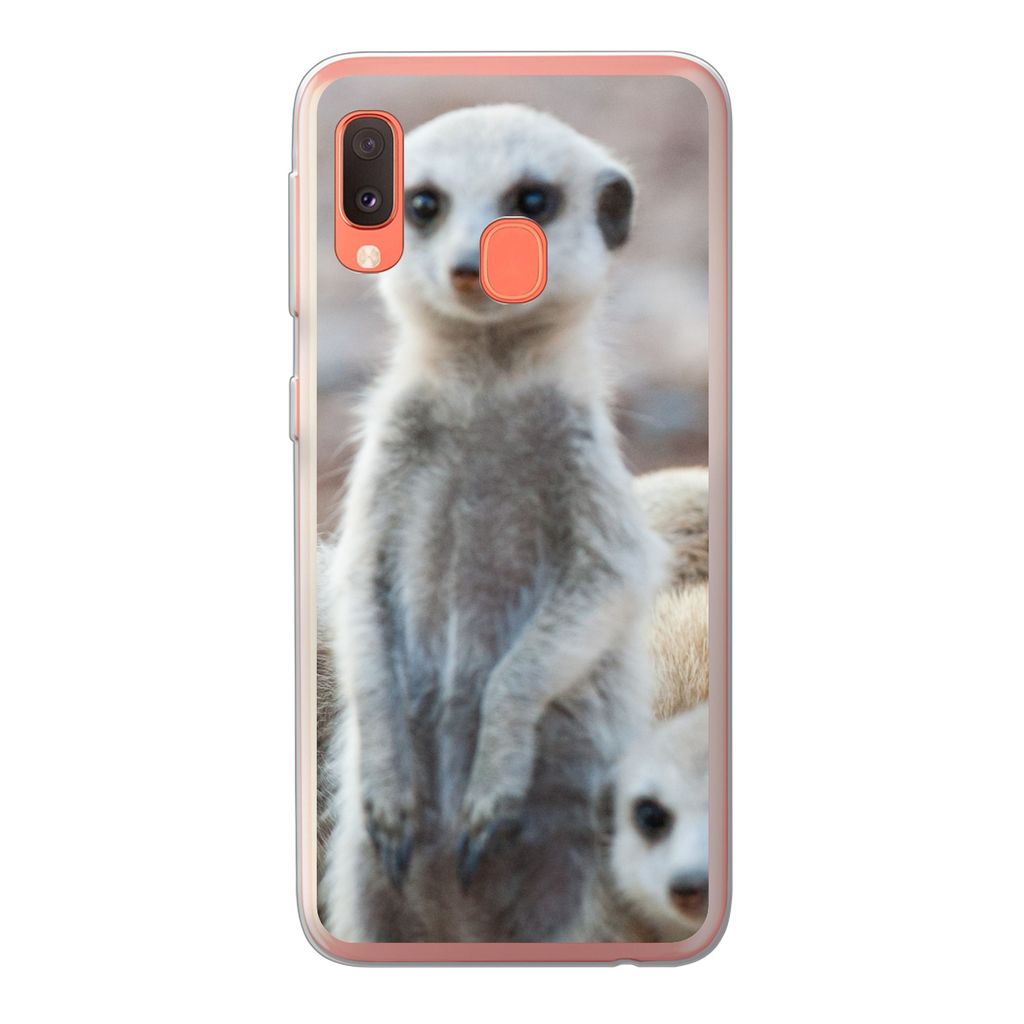 MuchoWow Handyhülle Schutzhülle Hülle für Samsung Galaxy A20e Neugierige Erdmännchen Silikon Softcase Handy Hülle - Abdeckung