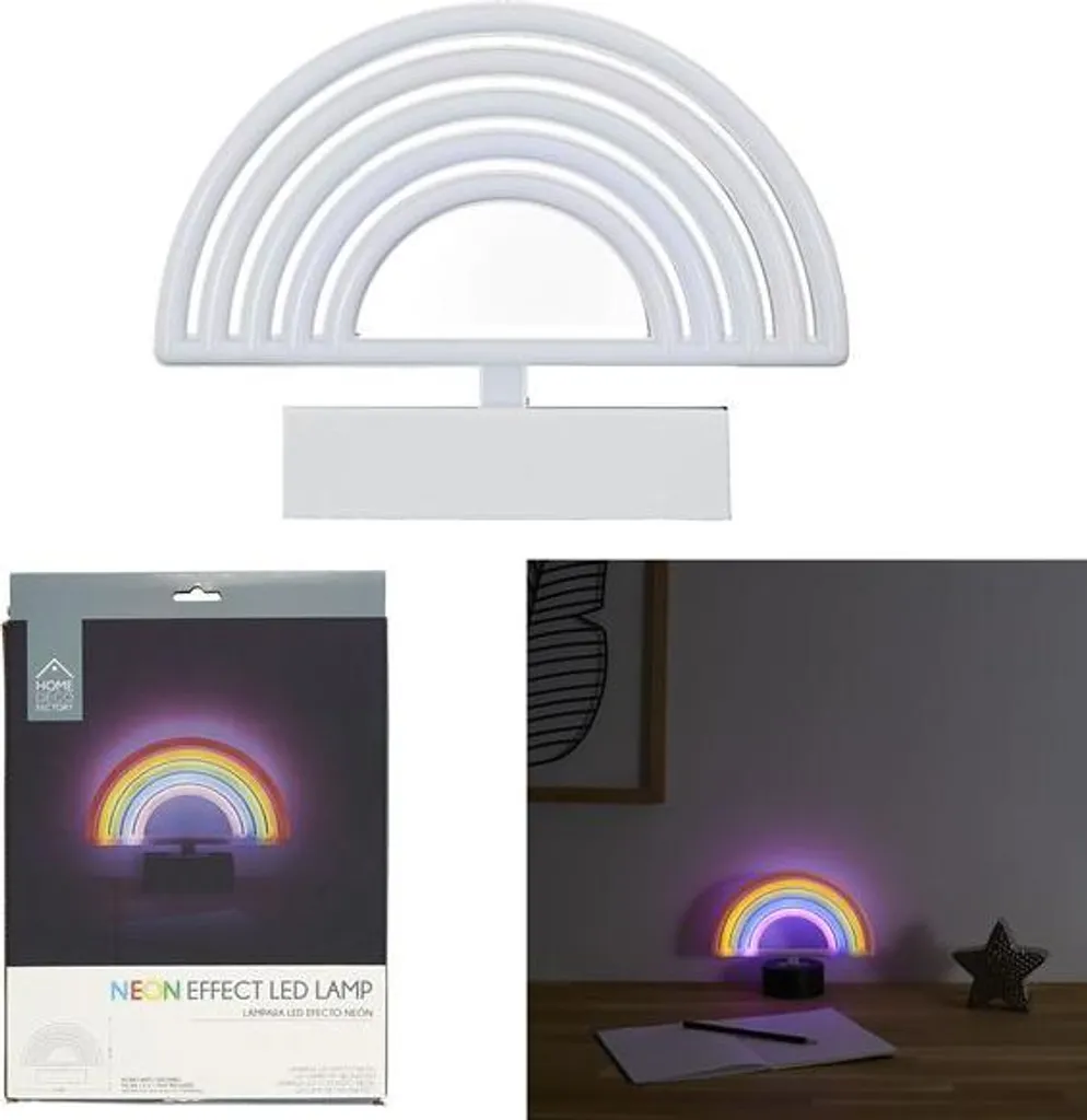 Lampada a led con effetto neon arcobaleno alimentata a batteria