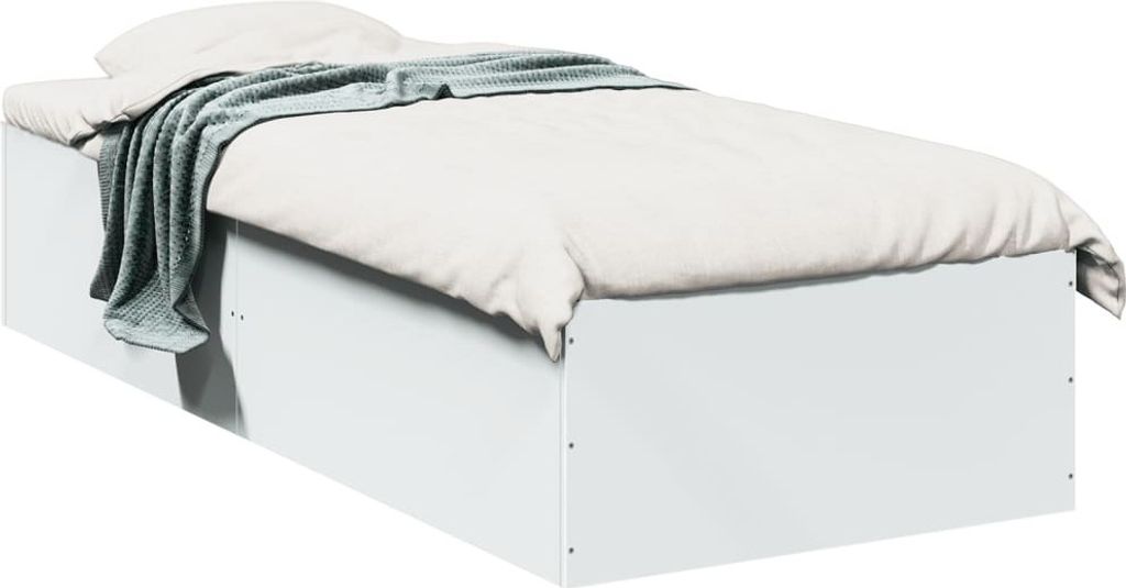 "Rabatt" Bettgestell Komfort - mit Lattenrost - Weiß 90x190 cm Holzwerkstoff - Klassische Betten CC11019