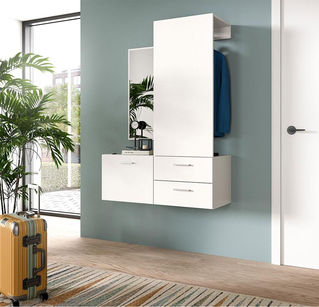 Vaga Garderobenmöbel Set 3 Teile weiß.