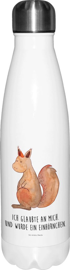 Mr. & Mrs. Panda Thermos Einhorn Glauben - Weiß - Geschenk, Trinkflasche, Unicorn, Einhörnchen, thermosflaschen, Thermosflasche, Einhörner, wand...