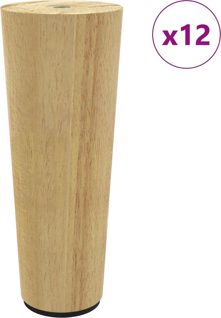 Möbelbeine 12 pcs Braun Ø 44 x 100 mm Massives Eukalyptus Holz