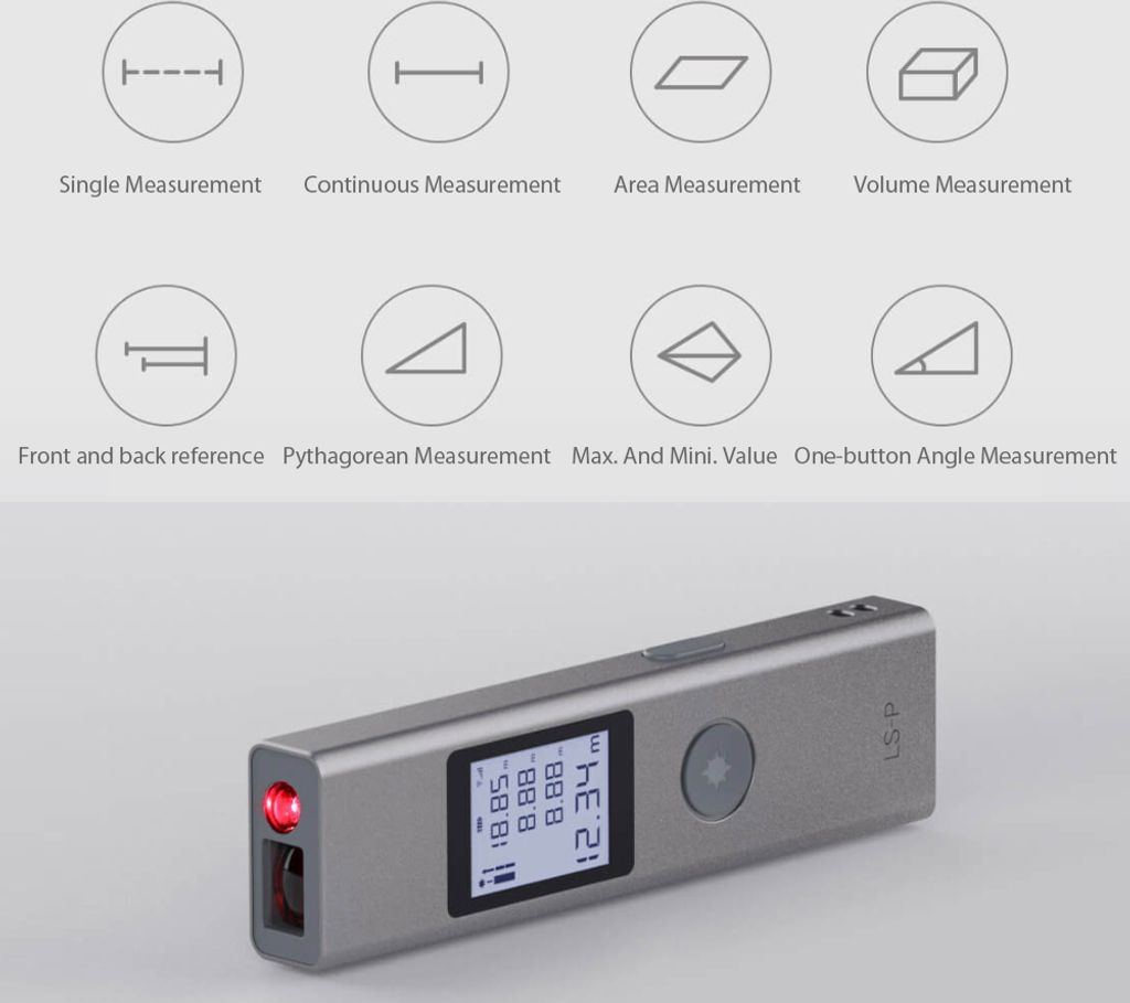 DUKA Laser-Entfernungsmesser LS-P tragbarer hochpräziser Produktbild 3