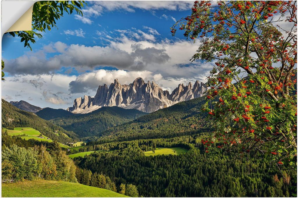 ARTland Wandbild, selbstklebend Dolomiten Größe: 30x20 cm