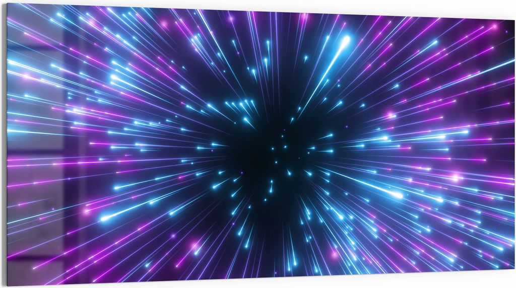 DEQORI Glasbild Echtglas 100x50 cm 'Lichter der Zukunft' Wandbild Bild modern Deko