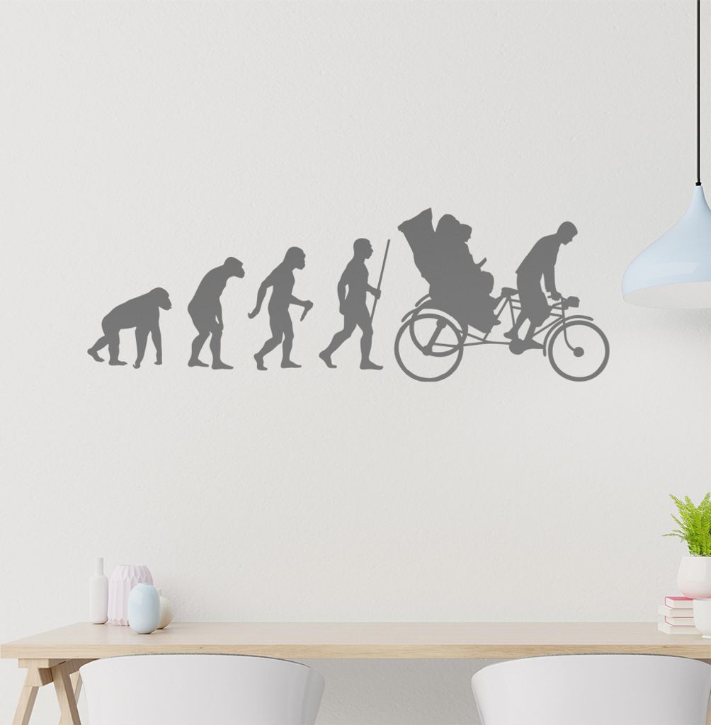 Fahrradrikscha Evolution Wandtattoo Wandaufkleber Wall Sticker - Dekoration, Küche, Wohnzimmer, Schlafzimmer, Badezimmer