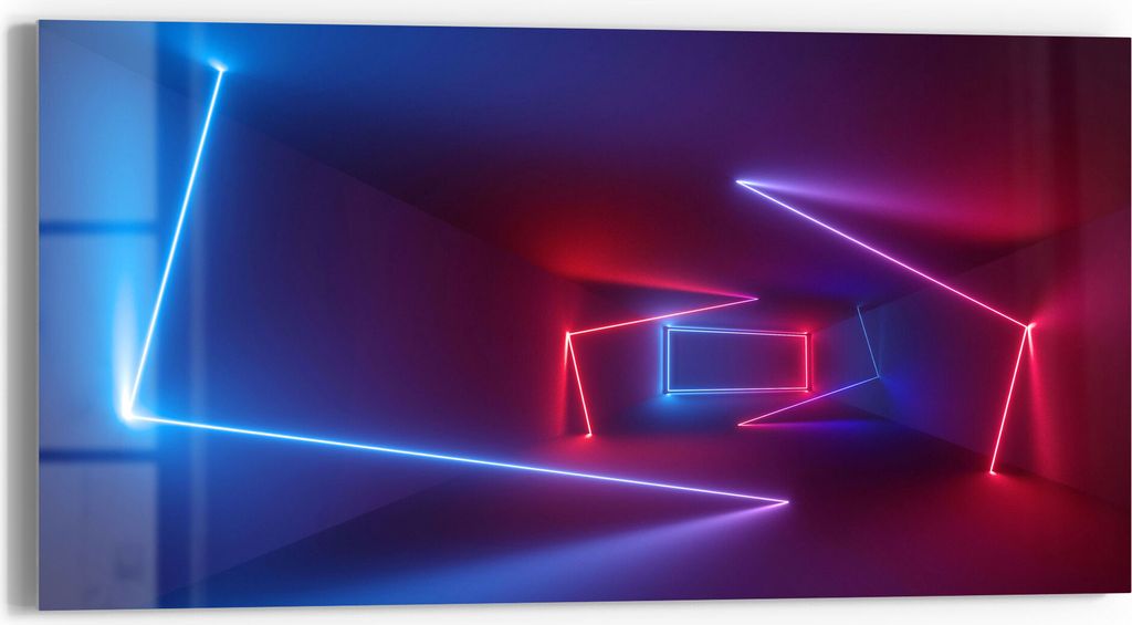 DEQORI Glasbild Echtglas 60x30 cm 'Ultraviolette Raumteiler' Wandbild Bild modern Deko