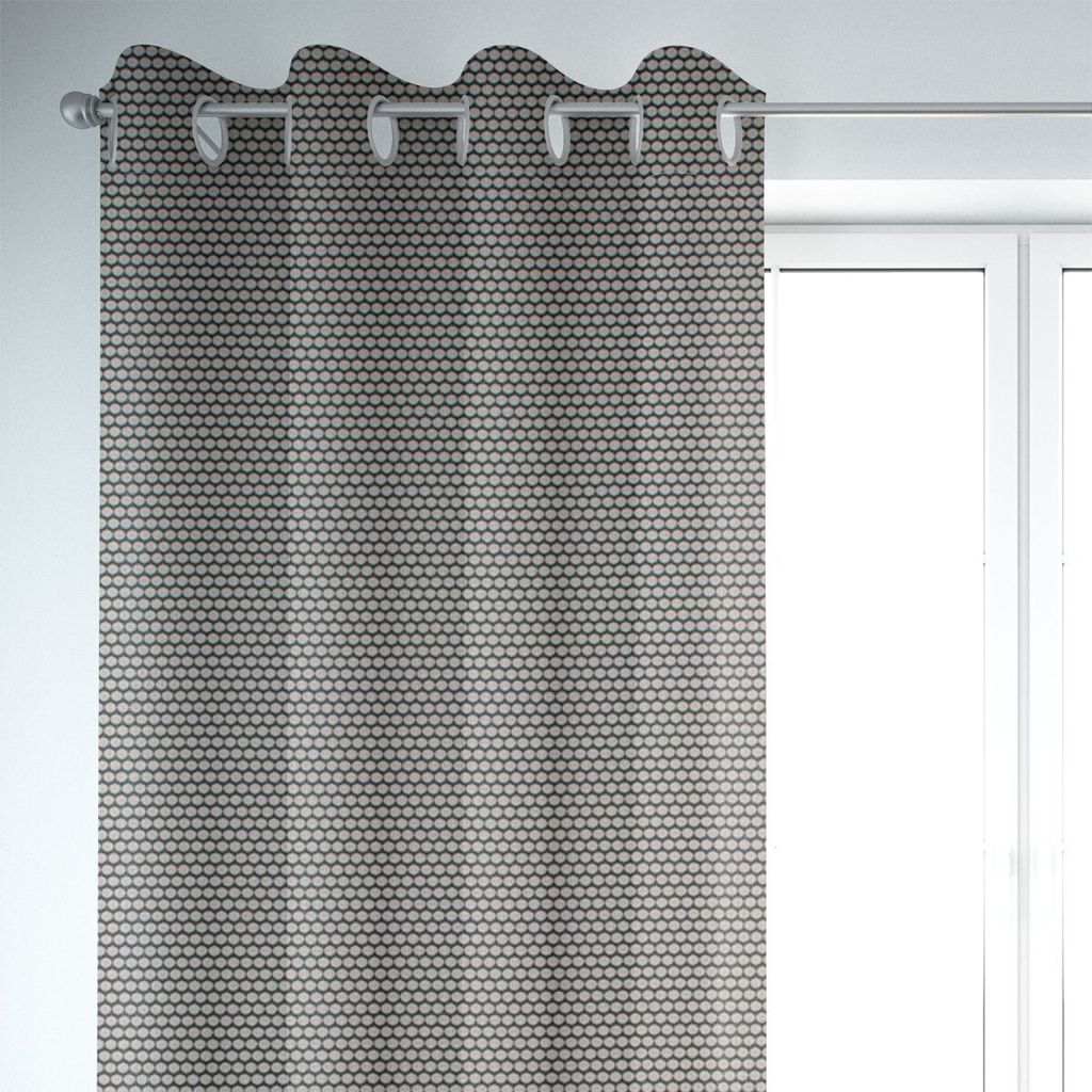 SCHÖNER LEBEN. Vorhang Jacquard Punkte schwarz silbergrau 245cm Aufhängung Ösen