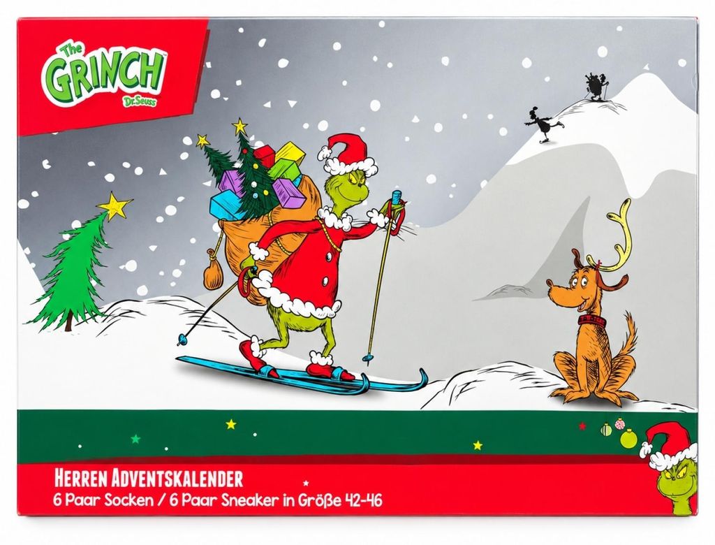 The GRINCH - HERREN Adventskalender 12 Paar Socken 42-46 ( Produktbild 