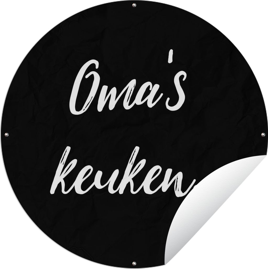 MuchoWow Gartenposter Outdoor-Poster Rund Kochen - Zitate - Großmutters Küche Ø 120 cm Gartendeko Rundes Poster draußen