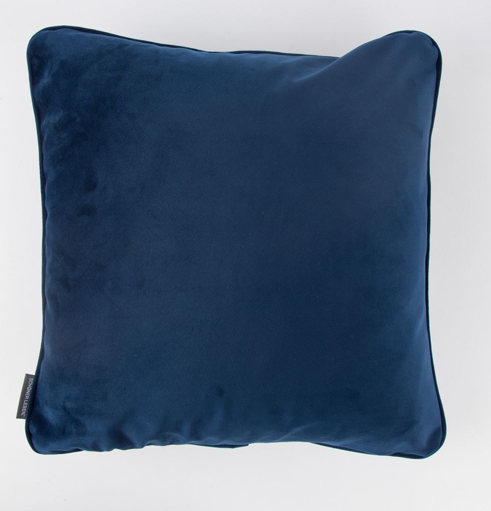 Samtkissen Kederumrandung Füllung d'blau 50x50cm