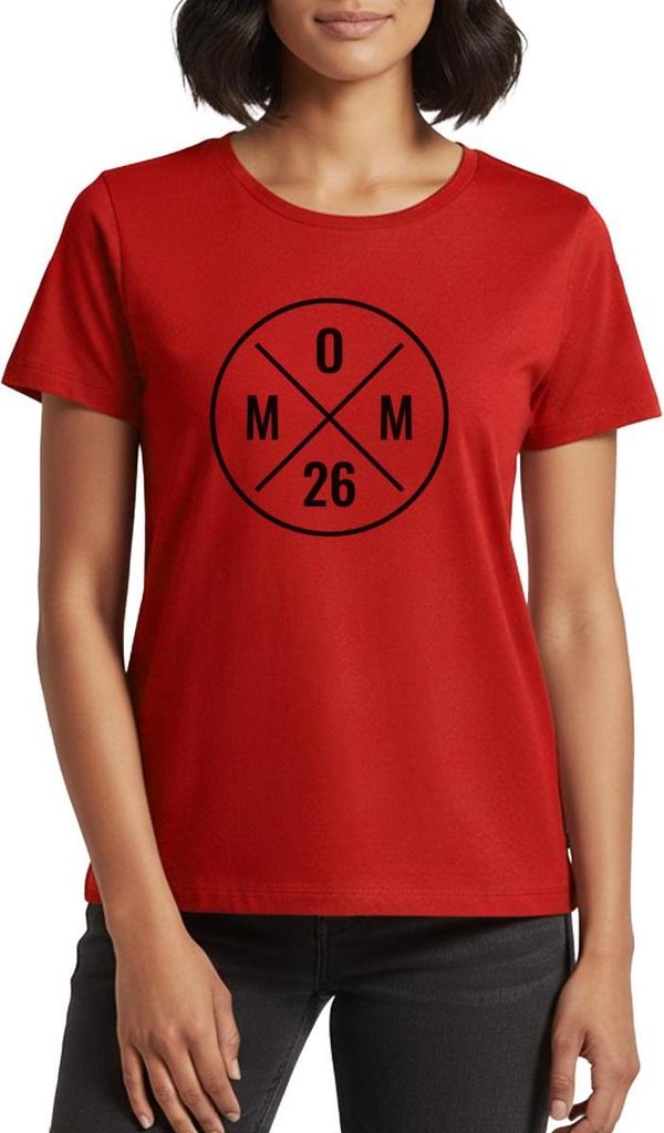 Spreadshirt Mom 2026 Modernes Mama Logo Schwangerschaft Frauen Premium T-Shirt, M, Rot