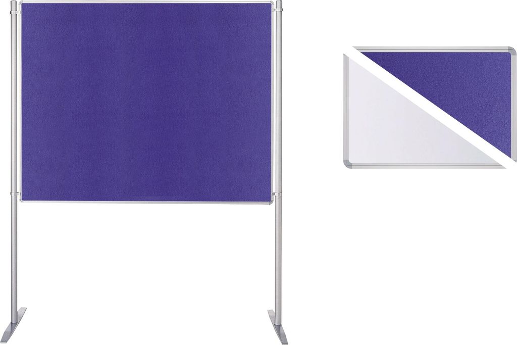 Ultradex Stellwand 749318 200x120cm Filz/Whiteboard Tellerfuß ws/bl