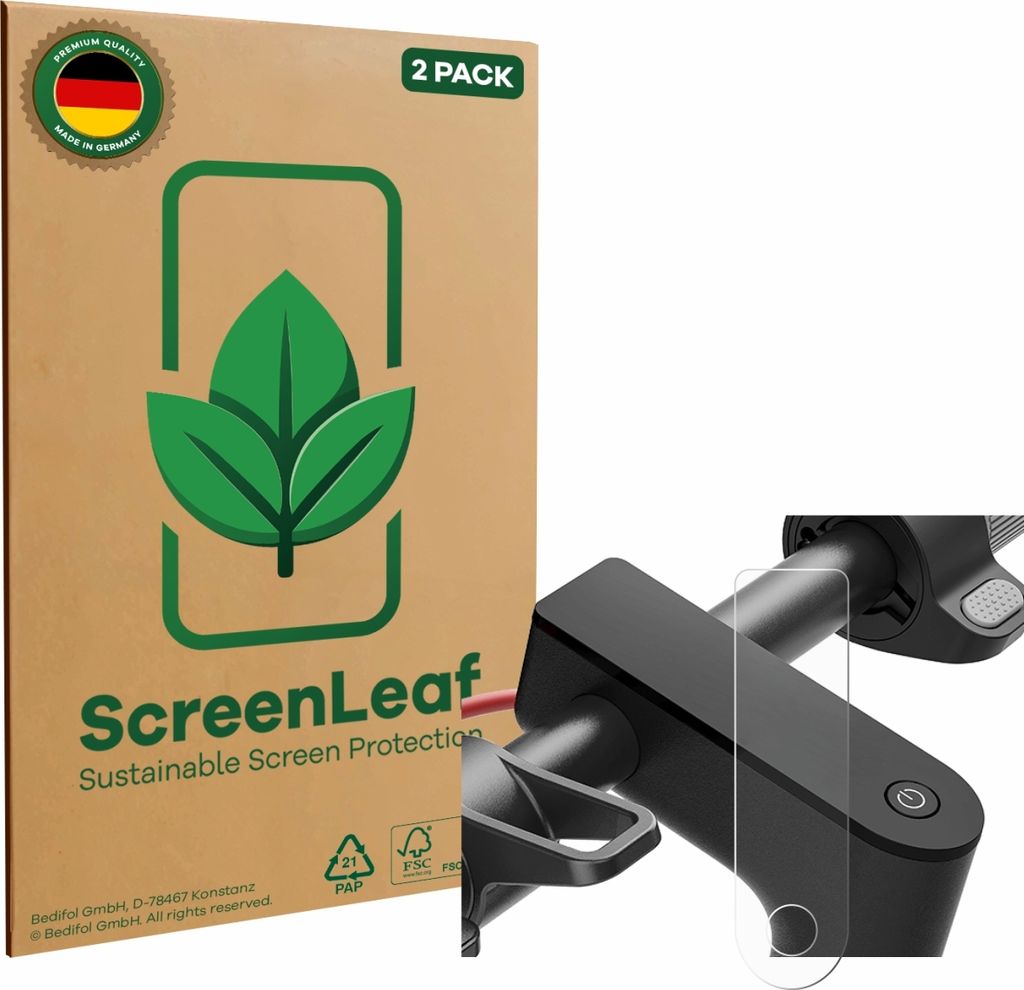 2x ScreenLeaf Schutzfolie für Xiaomi Electric Scooter 4 nachhaltiger Displayschutz Display Schutz Folie Klar Transparent