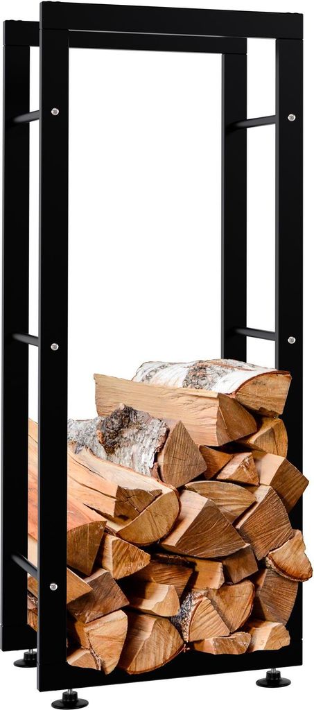 DELUKE Kaminholzregal innen Metall SATLO - für Feuerholz | Brennholzregal innen Kaminholzständer Kaminholzhalter Feuerholzregal Innen| Schwarz,...