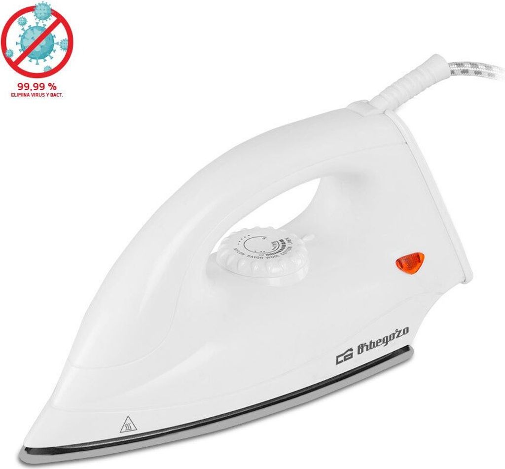 Orbegozo SV 1270, Trocken-Bügeleisen, Antihaft-Platte, Weiß, 1200 W, 230 V, 50 Hz