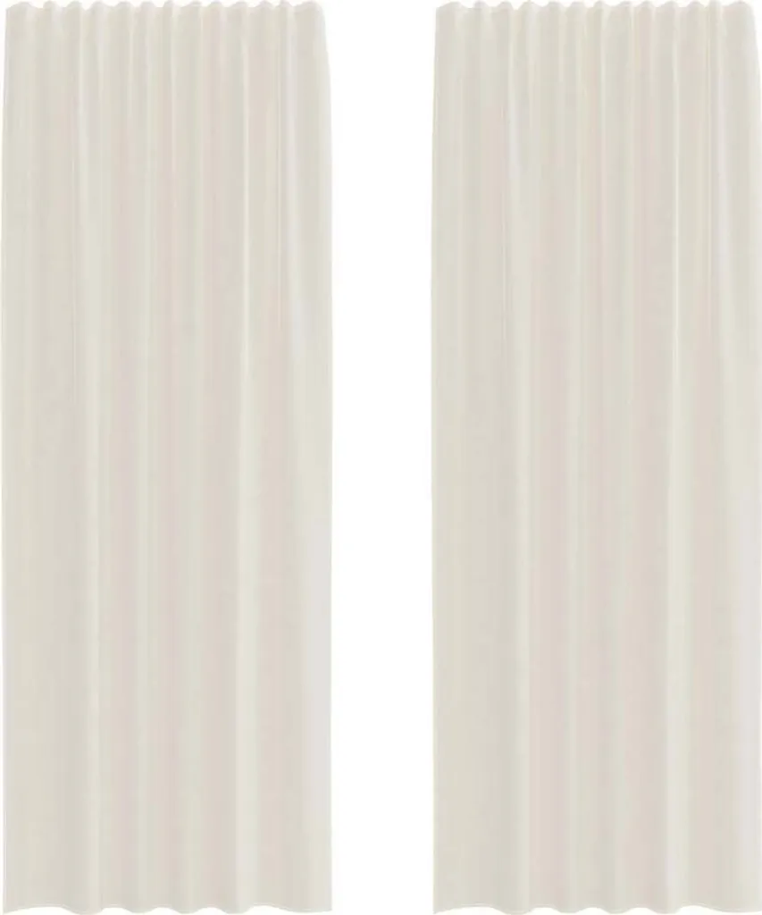 Rideaux en voile avec pattes 2 pièces coloris crème - 140 x 245 cm