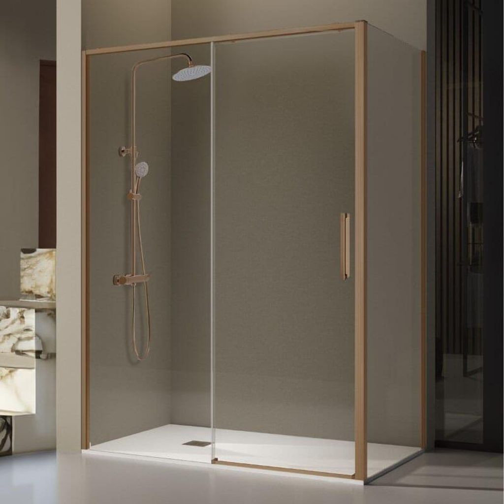 Duschfront + Schiebetür DELTA Bronze