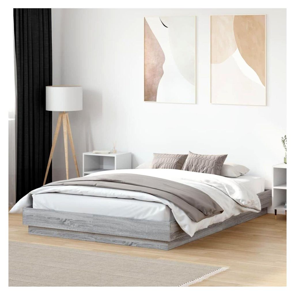 Bettgestell Grau Sonoma 150x200 cm Holzwerkstoff