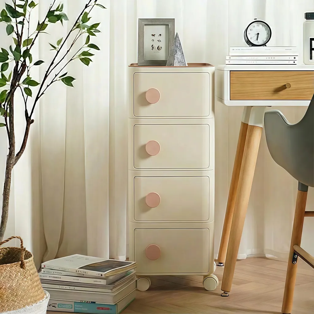 Table de chevet mobile XL : fini le désordre avec ce rangement à tiroirs