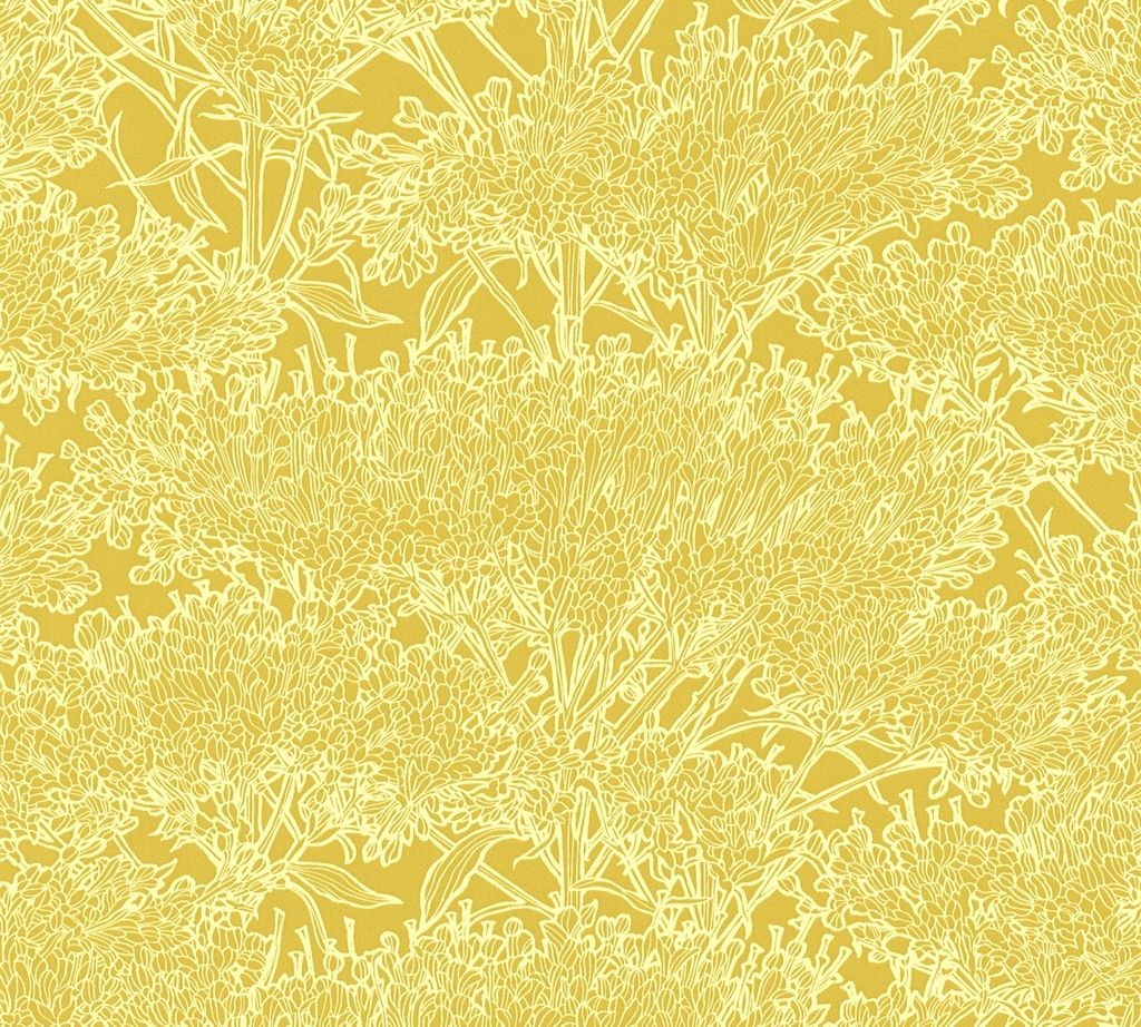 Architects Paper Blumentapete Absolutely Chic florale Tapete Vliestapete gelb 10,05 m x 0,53 m