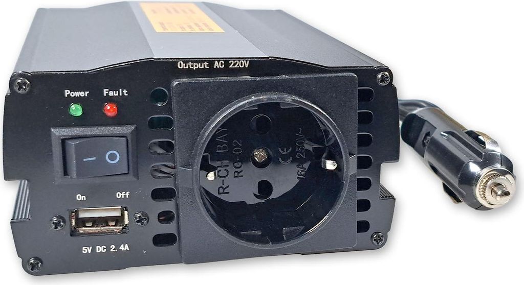 Wechselrichter 24V auf 230V 150W/300W mit USB und Produktbild 
