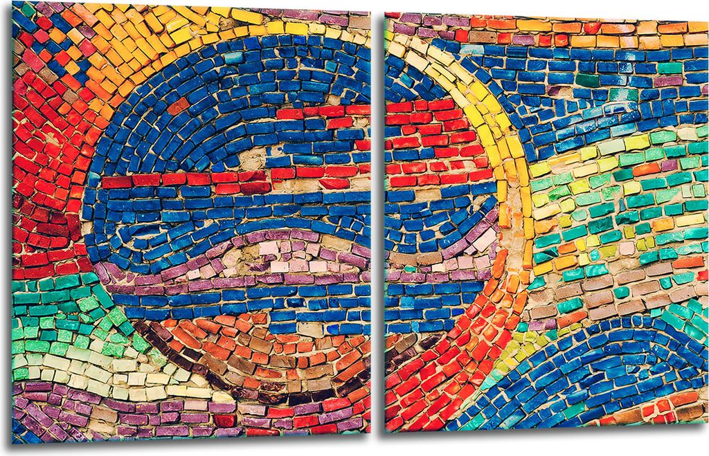 Herdabdeckplatten 2x40x52 Glaskeramikfeld 2-Teilig Glas Spritzschutz Mosaik