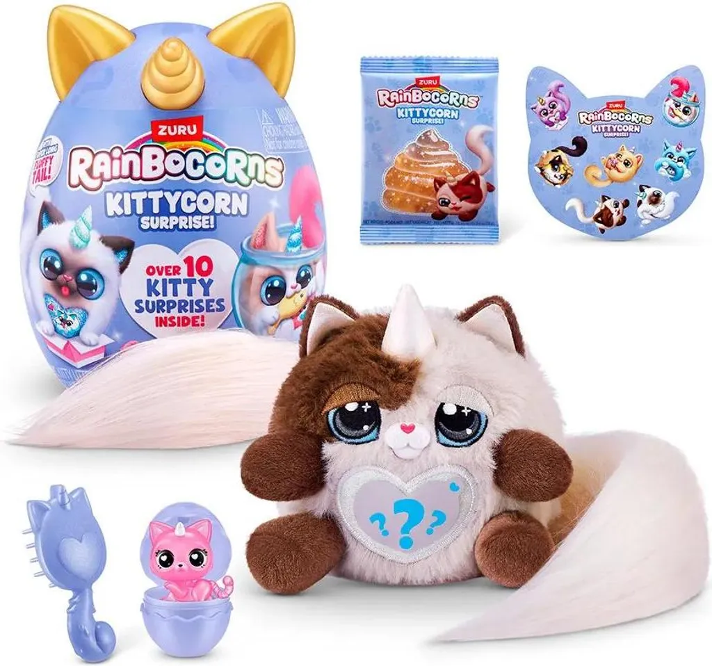 Rainbocorns Kittycorn Surprise série 7 avec queue rose peluche chaton - 10