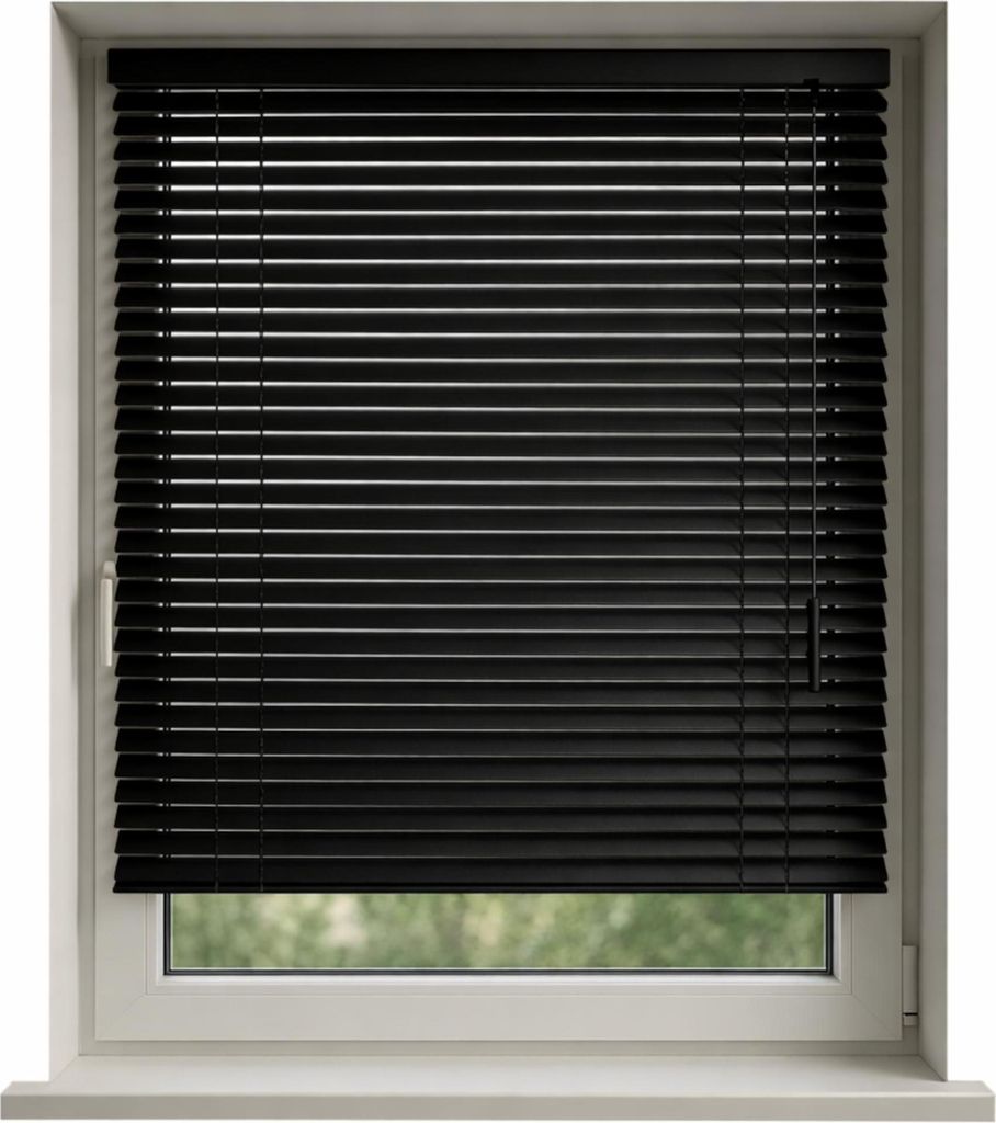 70x130cm Schwarz Jalousien Fenster ohne Bohren Innen 25 mm Montage-Teile Inklusive Klemmhaltern Klemmfix Wand- oder Deckenmontage Sonnenschutz