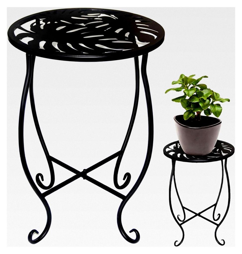 Pflanzenständer für den Außenbereich - Hoher Blumentopfständer - Stabiler 38 cm hoher Metallpflanzenständer für Innenräume, Balkon, Terrasse...