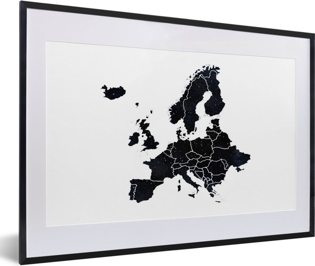 MuchoWow® MuchoWow® Gerahmtes Poster Karte von Europa - Produktbild 