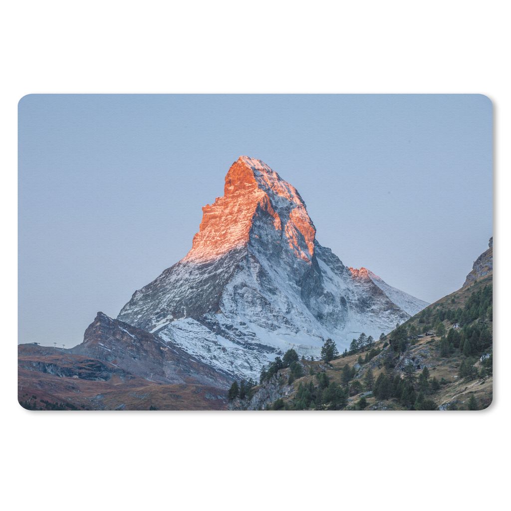 MuchoWow Schreibtischunterlage Das Matterhorn in der Schweiz bei Sonnenaufgang 60x40 cm - XXL Mauspad - Großes Mauspad