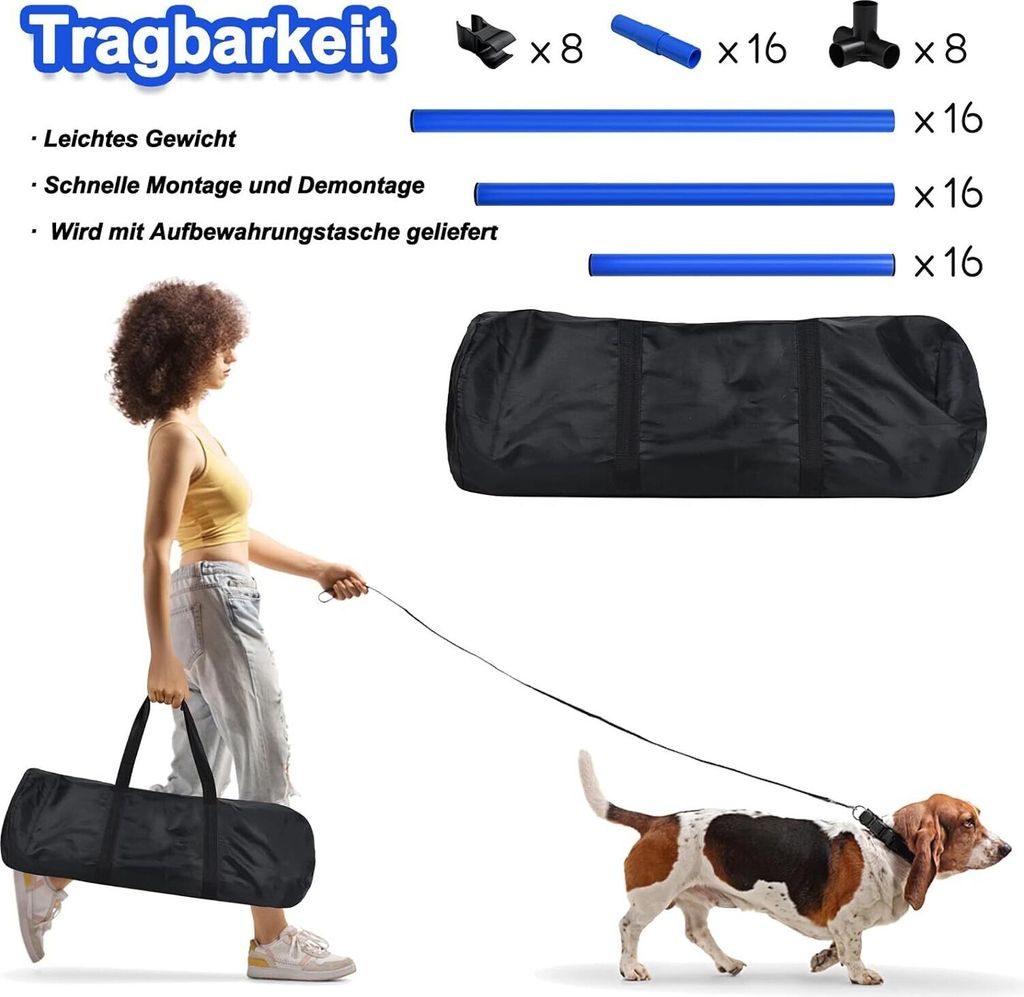 Sessamen-LP Agility Hürdenset Slalom Stangen Sprungstangen Produktbild 6