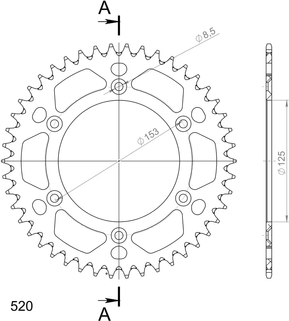 Améliorez votre Accélération avec ce Pignon 46 Dents 520 Noir en Alu