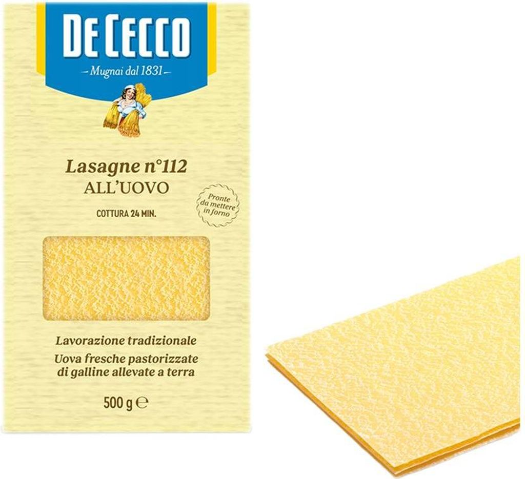 Nudeln Lasagne n112 s vajcom 500g - De Cecco Obrázok produktu 