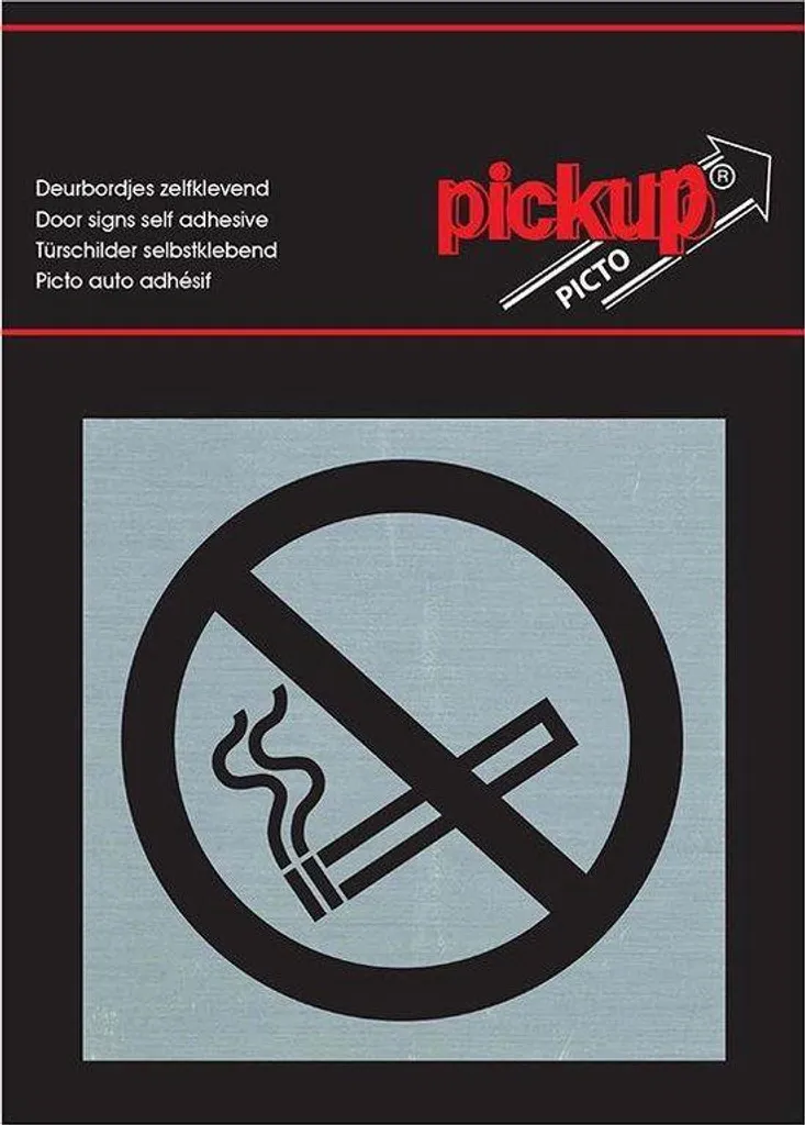 Sticker Non-Fumeur 80x80 mm - Signalétique Durable Aspect Alu pour Bureau