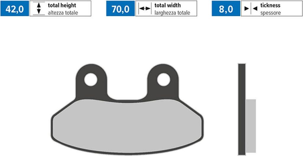 POLINI ORIGINAL Bremsbelag-Paar 42x70x8 mm