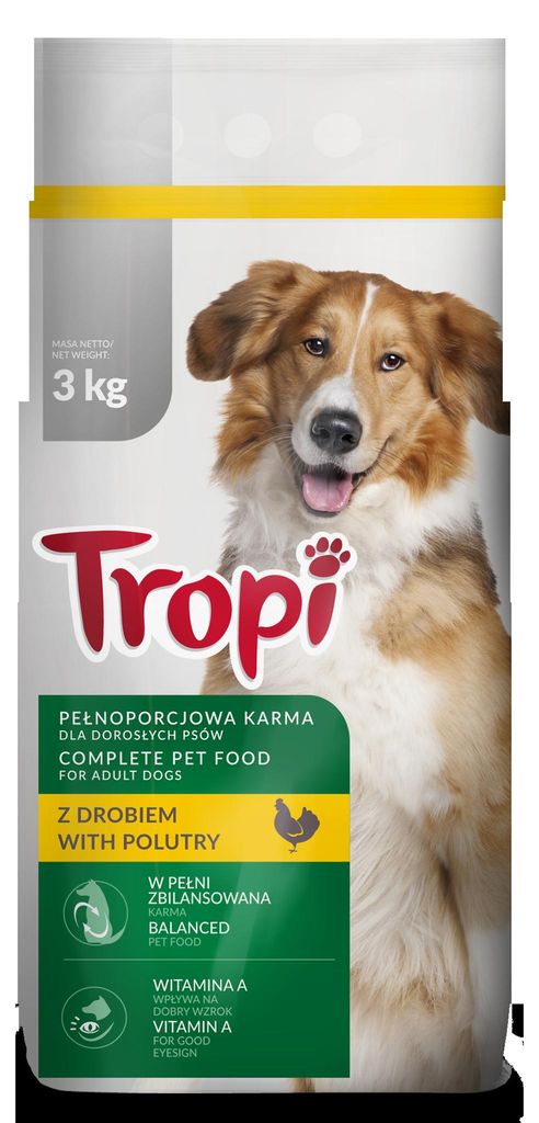 Sucha karma dla psów dorosłych Tropi Drób 3 kg